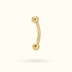14k Yellow Gold Plain Rook Barbell - Lulu Ave Body Jewelery