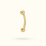 14k Yellow Gold Plain Rook Barbell - Lulu Ave Body Jewelery