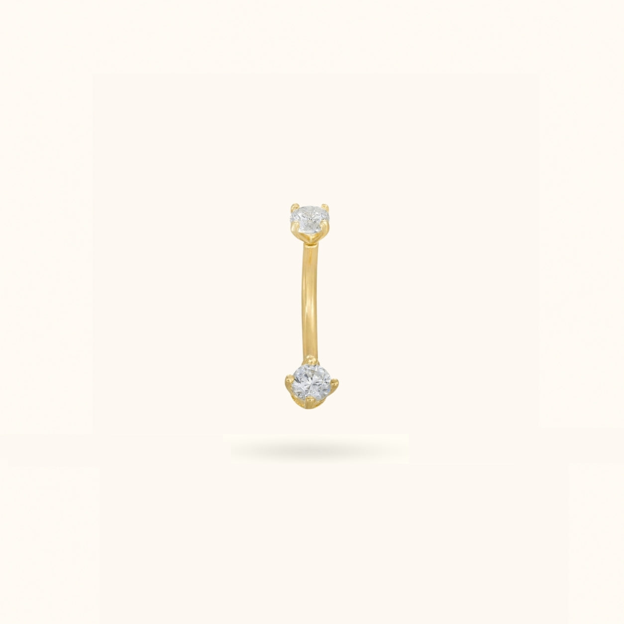 14k Crystal Rook Barbell - Rook - Lulu Ave Body Jewelery