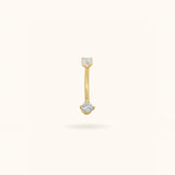 14k Crystal Rook Barbell - Rook - Lulu Ave Body Jewelery