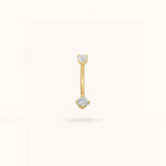 14k Crystal Rook Barbell - Rook - Lulu Ave Body Jewelery