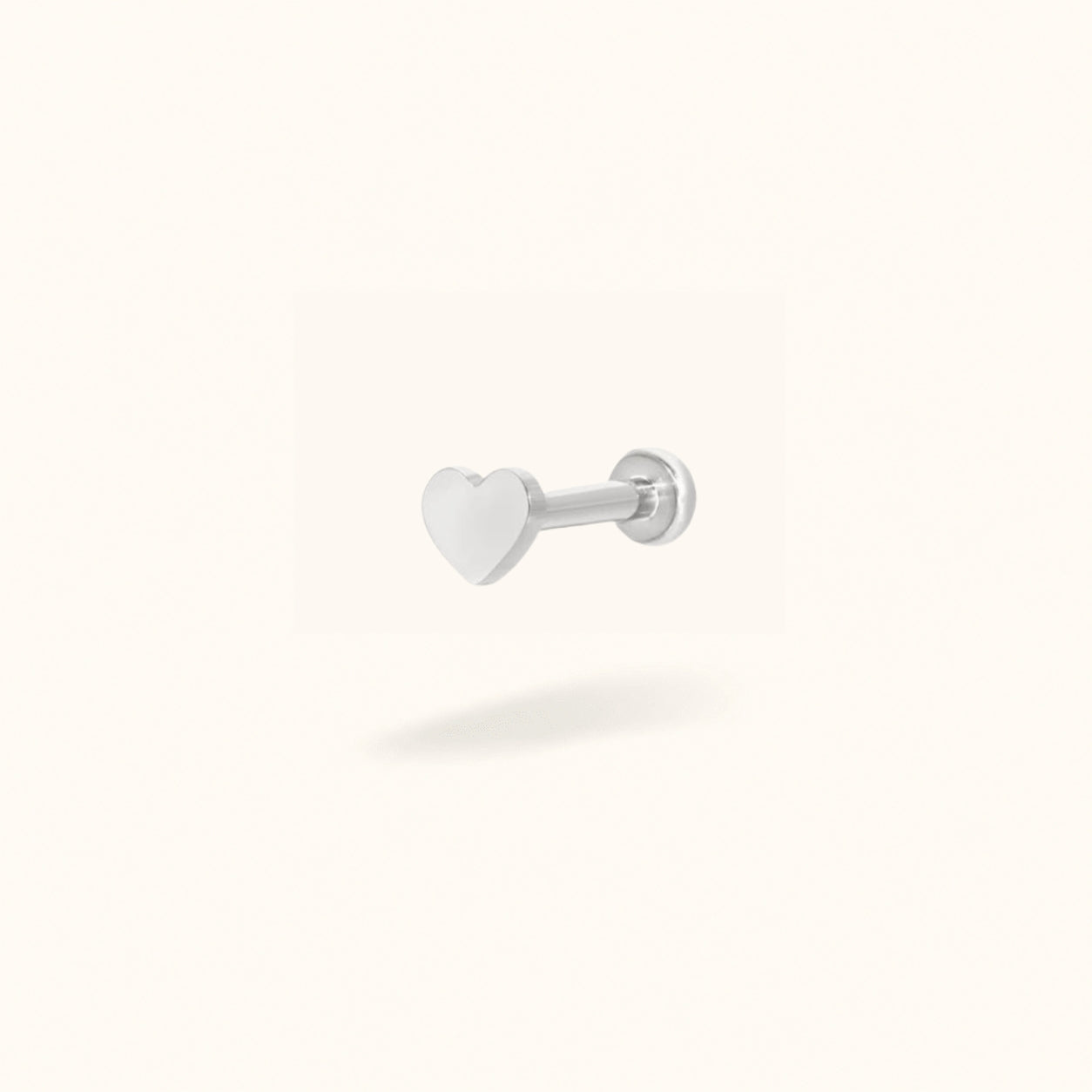 Titanium Heart Single Earring - Threadless - Lulu Ave Body Jewelery