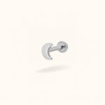 Titanium Moon Single Earring - Threadless - Lulu Ave Body Jewelery