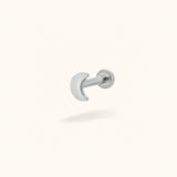 Titanium Moon Single Earring - Threadless - Lulu Ave Body Jewelery