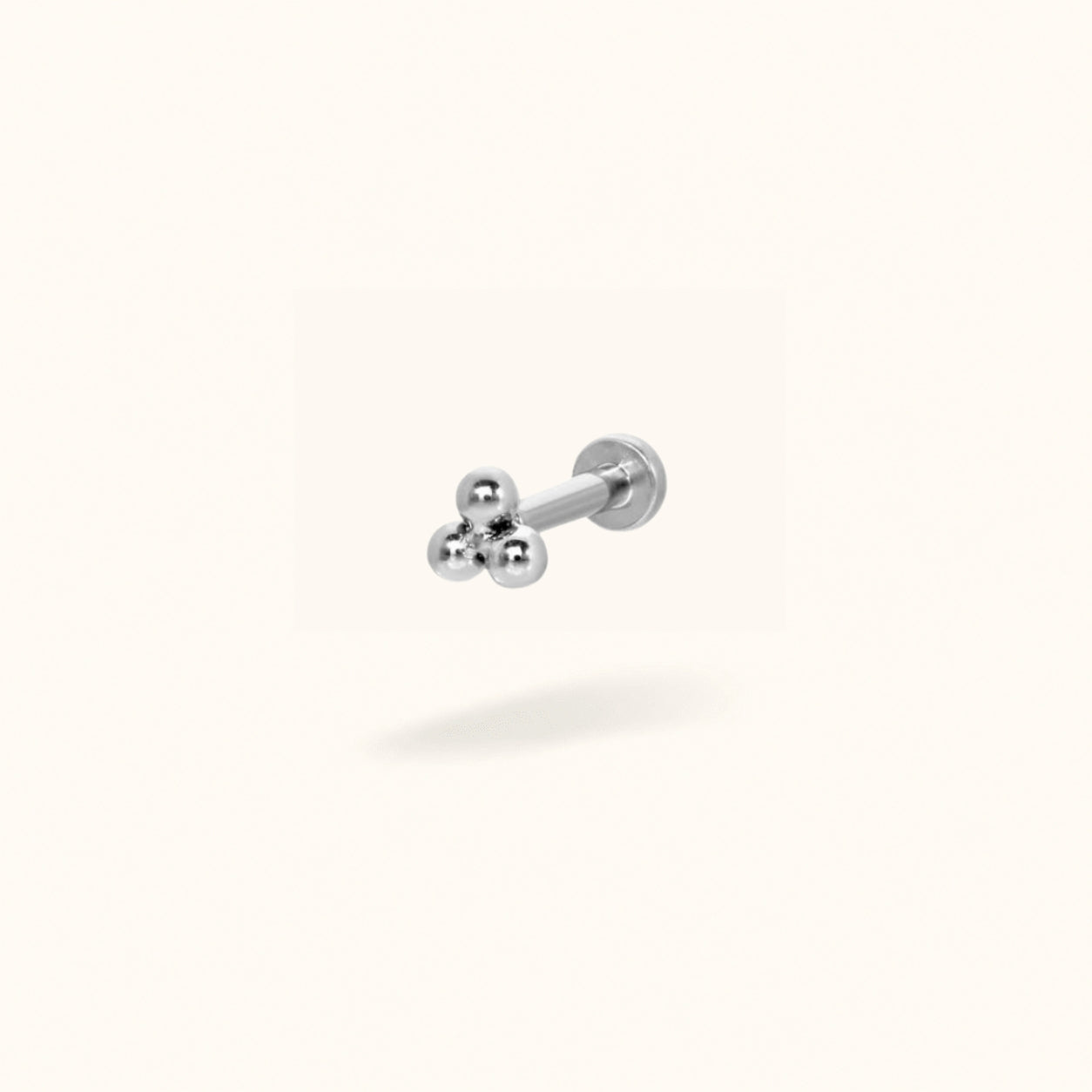 Titanium Tri-Ball Single Earring - Threadless - Lulu Ave Body Jewelery