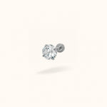 Titanium Crystal Prong Single Earring - Threadless - Lulu Ave Body Jewelery