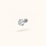 Titanium Crystal Prong Single Earring - Threadless - Lulu Ave Body Jewelery