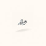 Titanium Crystal Trinity Single Earring - Threadless - Lulu Ave Body Jewelery