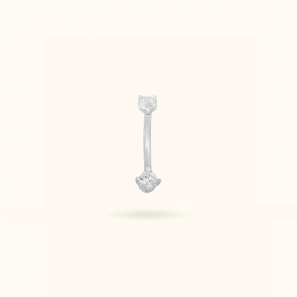 14k Crystal Rook Barbell - Rook - Lulu Ave Body Jewelery