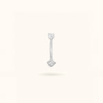 14k Crystal Rook Barbell - Rook - Lulu Ave Body Jewelery