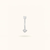 14k Crystal Rook Barbell - Rook - Lulu Ave Body Jewelery
