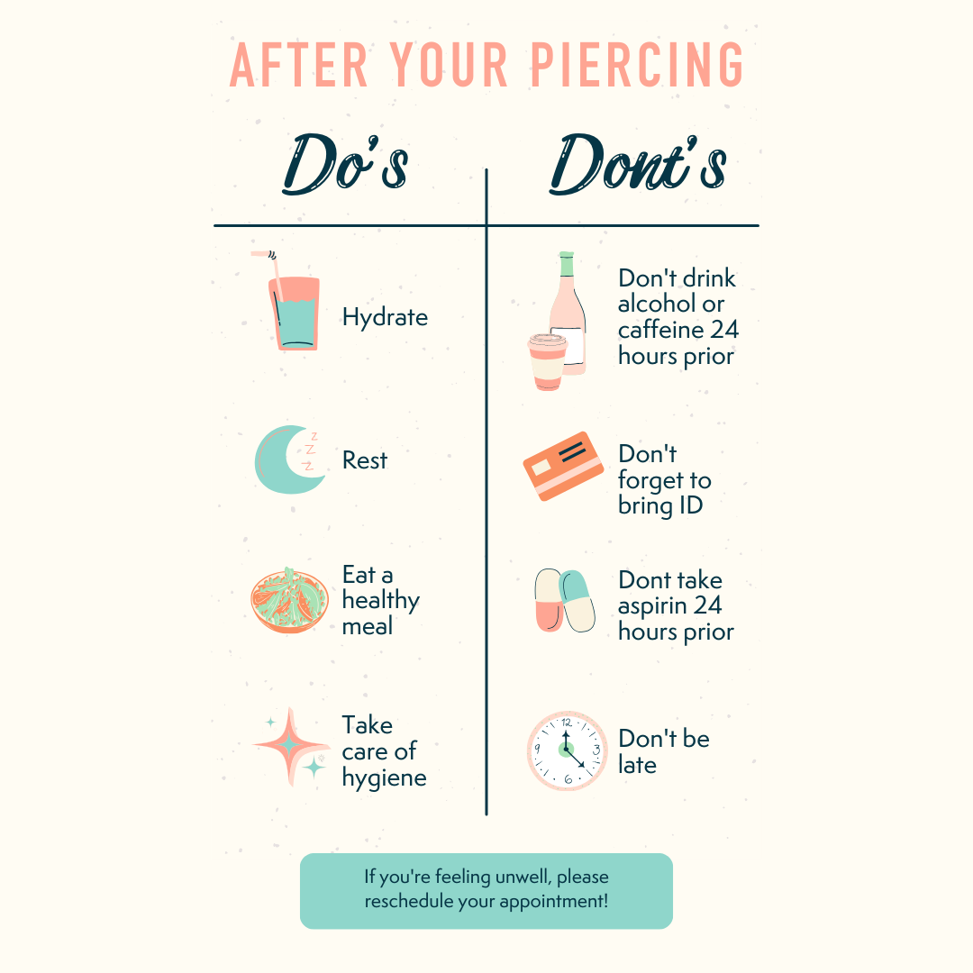 Post Piercings: Visual guide to proper jewelry care and maintenance,- Lulu Ave Body Jewelery  Lulu Ave Body Jewelery