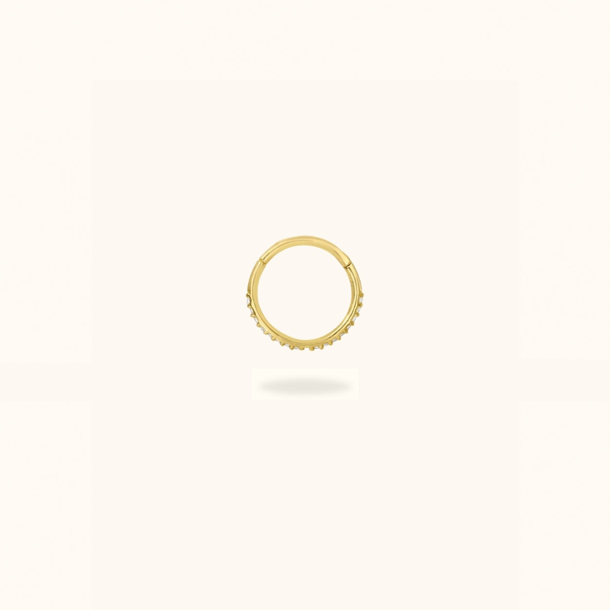 14k Crystal Hinged Ring - Hinged Ring - Lulu Ave Body Jewelery