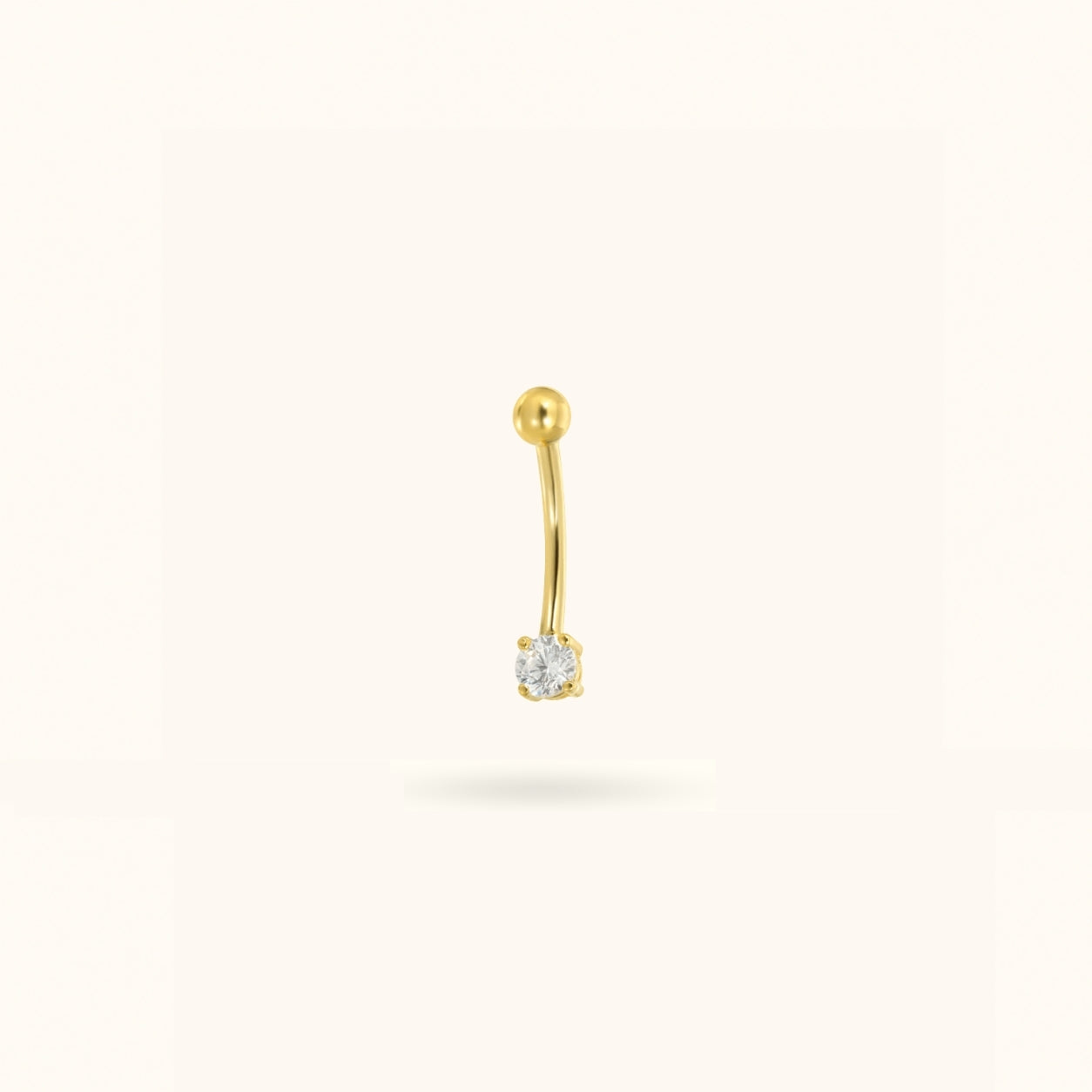 14k Crystal Bezel Rook Barbell - Rook - Lulu Ave Body Jewelery