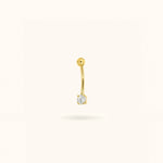 14k Crystal Bezel Rook Barbell - Rook - Lulu Ave Body Jewelery