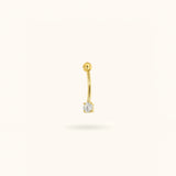 14k Crystal Bezel Rook Barbell - Rook - Lulu Ave Body Jewelery