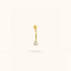 14k Crystal Bezel Rook Barbell - Rook - Lulu Ave Body Jewelery