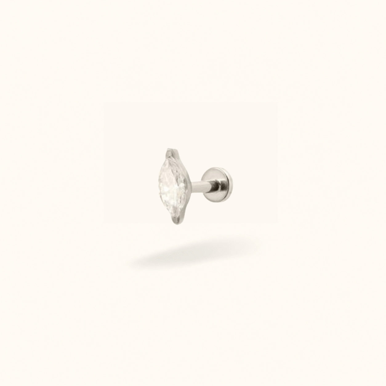 Titanium Single Marquise Single Earring - Lulu Ave Body Jewelery