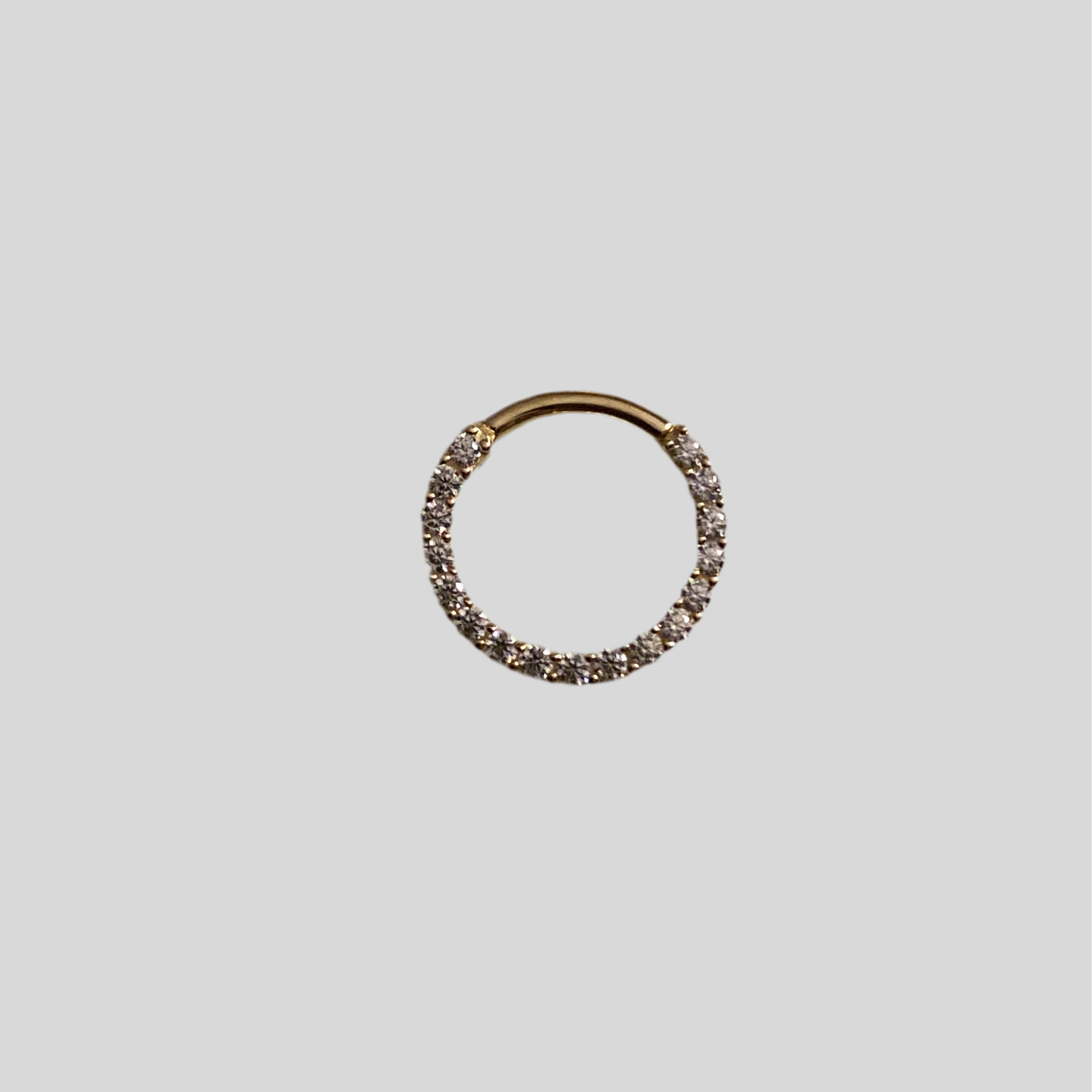 14k Big crystal FF hinged ring