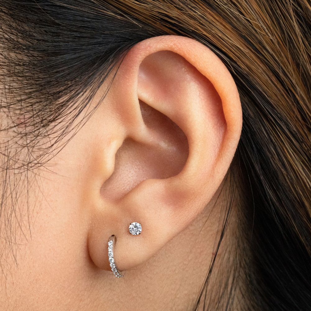 Ear Lobe Jewelery: Diamond stud earrings - Lulu Ave Body  jewelery