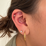 Titanium CZ Sparkle Moon Flat Back Stud