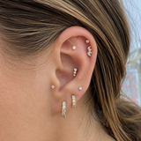 14K Crystal Single Hidden Helix