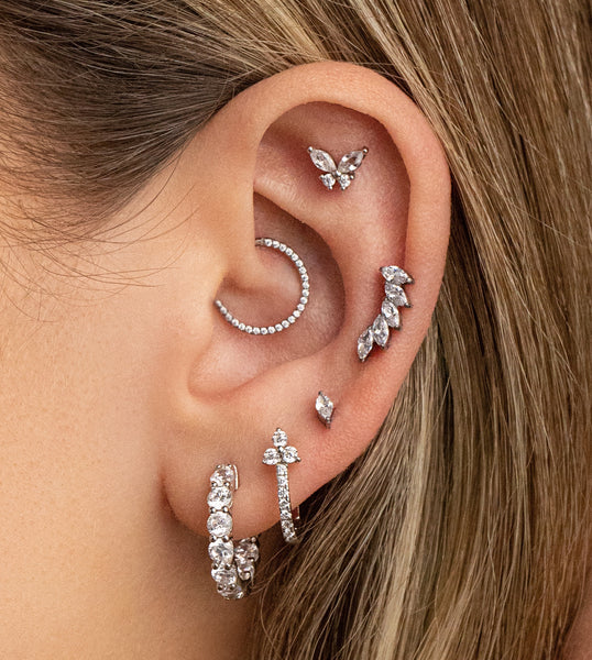 Titanium Single Marquise Single Earring