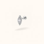 Titanium CZ OVAL TRINITY - Earrings - Lulu Ave Body Jewelry