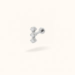 Titanium CZ three stack - Earrings - Lulu Ave Body Jewelry