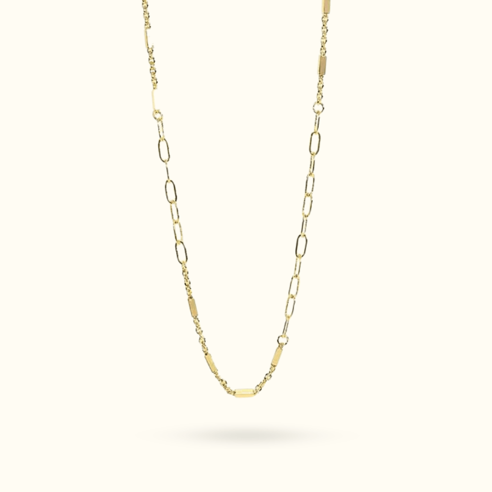 Bar and Paperclip Necklace - Necklace - Lulu Ave Body Jewelery