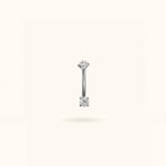 Titanium Crystal Prong Push-Back Curve Rook Barbell - Lulu Ave Body Jewelery