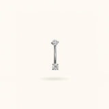 Titanium Crystal Prong Push-Back Curve Rook Barbell - Lulu Ave Body Jewelery
