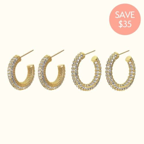 Crystal Hoop Set - Hoops - Lulu Ave Body Jewelery