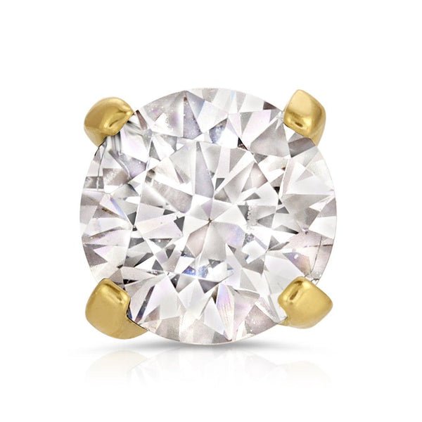 14k Crystal Prong Single Earring