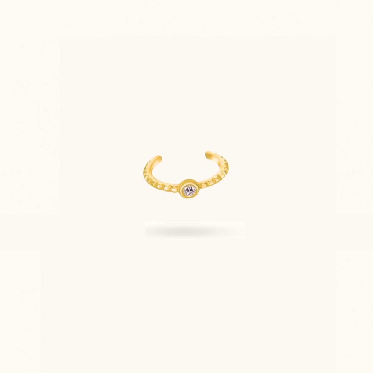 Gold Ear Cuff With Pave Stone - Cuff - Lulu Ave Body Jewelery