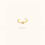 Gold Ear Cuff With Pave Stone - Cuff - Lulu Ave Body Jewelery