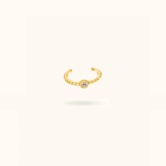Gold Ear Cuff With Pave Stone - Cuff - Lulu Ave Body Jewelery