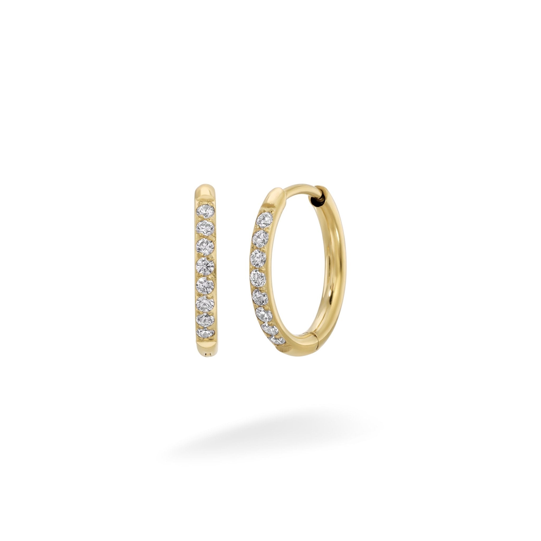 Gold Medium Crystal Huggies - Huggies - Lulu Ave Body Jewelery