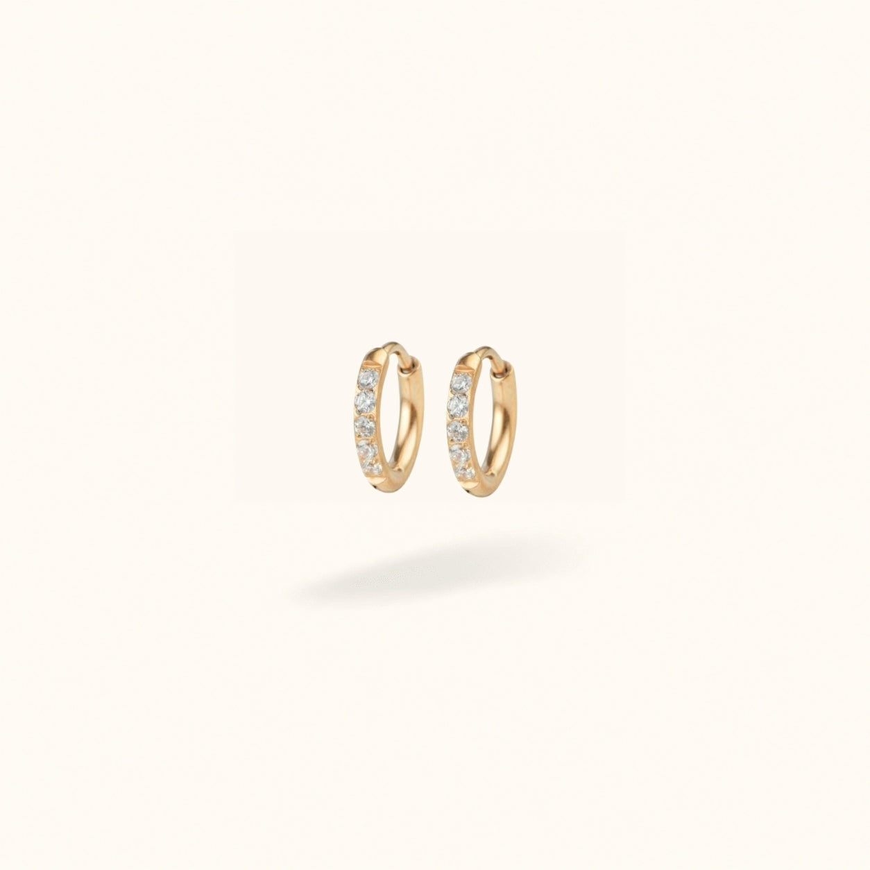 Gold Titanium Crystal Huggies - Huggies - Lulu Ave Body Jewelry