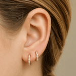 Gold Vermeil Crystal Huggies - Lulu Ave Body Jewelery