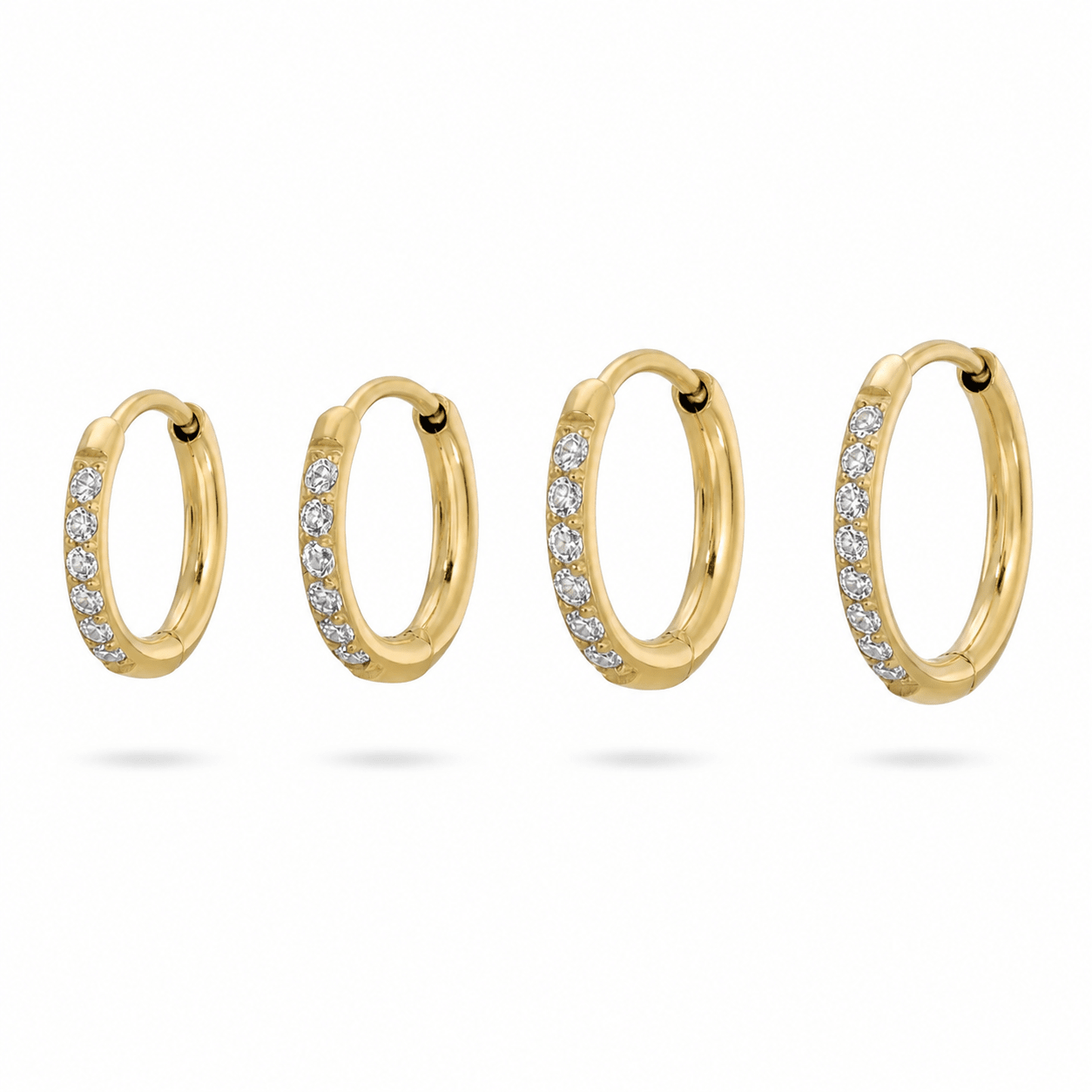 Gold Vermeil Crystal Huggies - Lulu Ave Body Jewelery