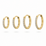 Gold Vermeil Crystal Huggies - Lulu Ave Body Jewelery