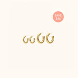 Hollow Hoops Set - Earrings - Lulu Ave Body Jewelery
