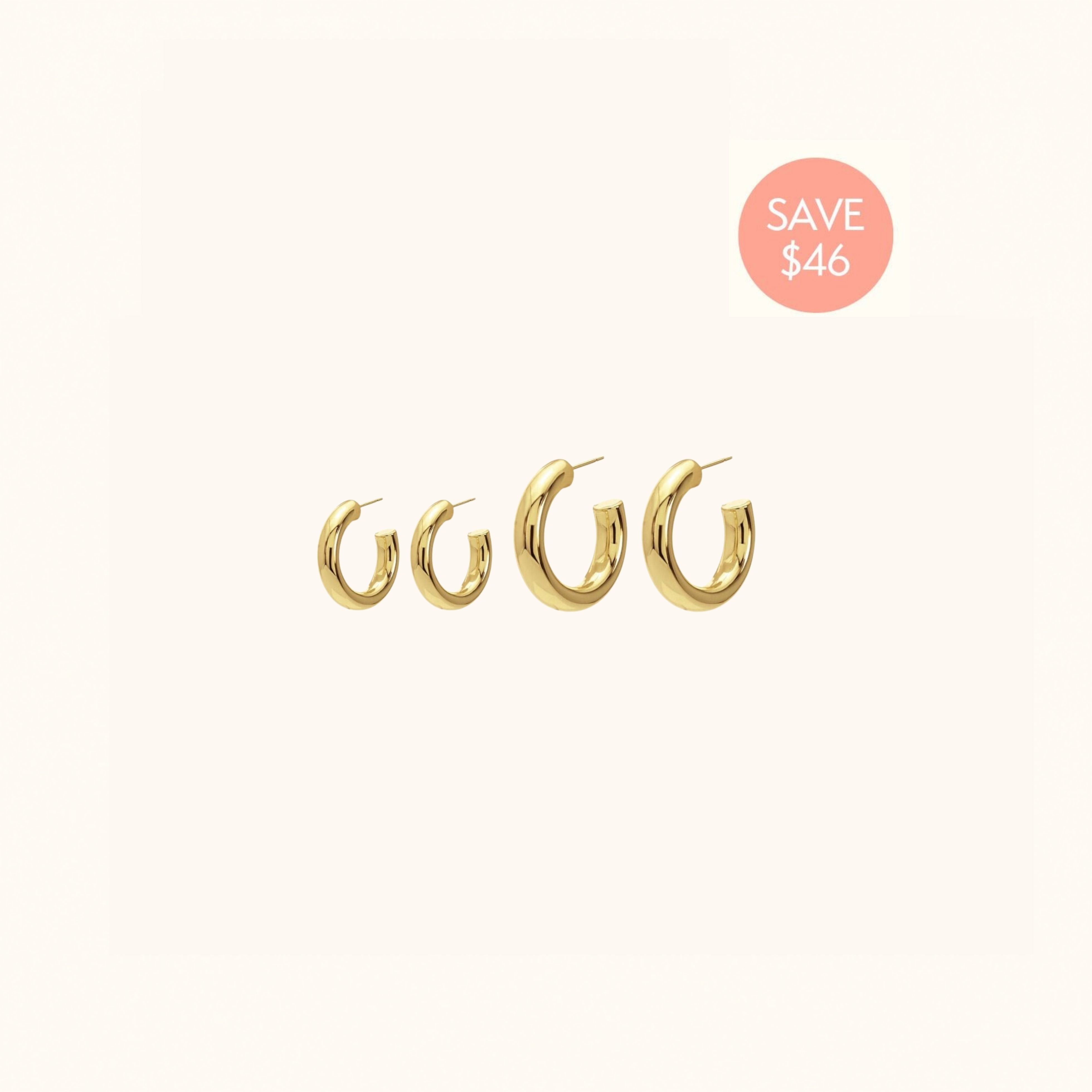 Hollow Hoops Set - Earrings - Lulu Ave Body Jewelery