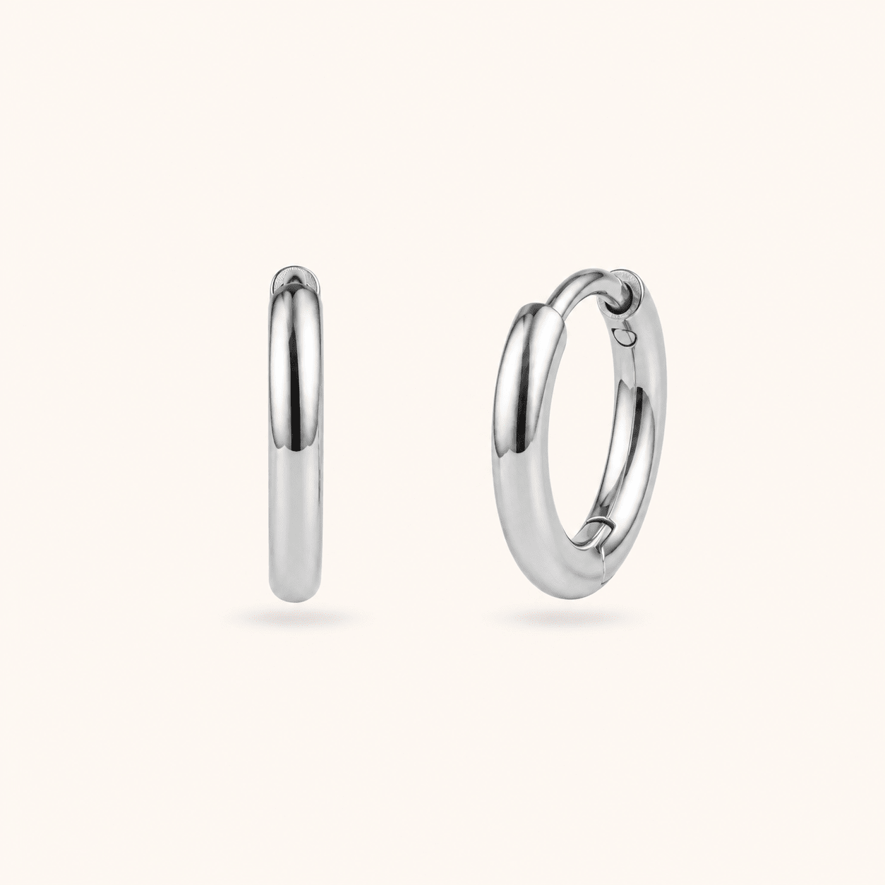 Plain Surgical Steel Huggies (Silver) - Lulu Ave Body Jewelery