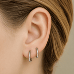 Plain Surgical Steel Huggies (Silver) - Lulu Ave Body Jewelery
