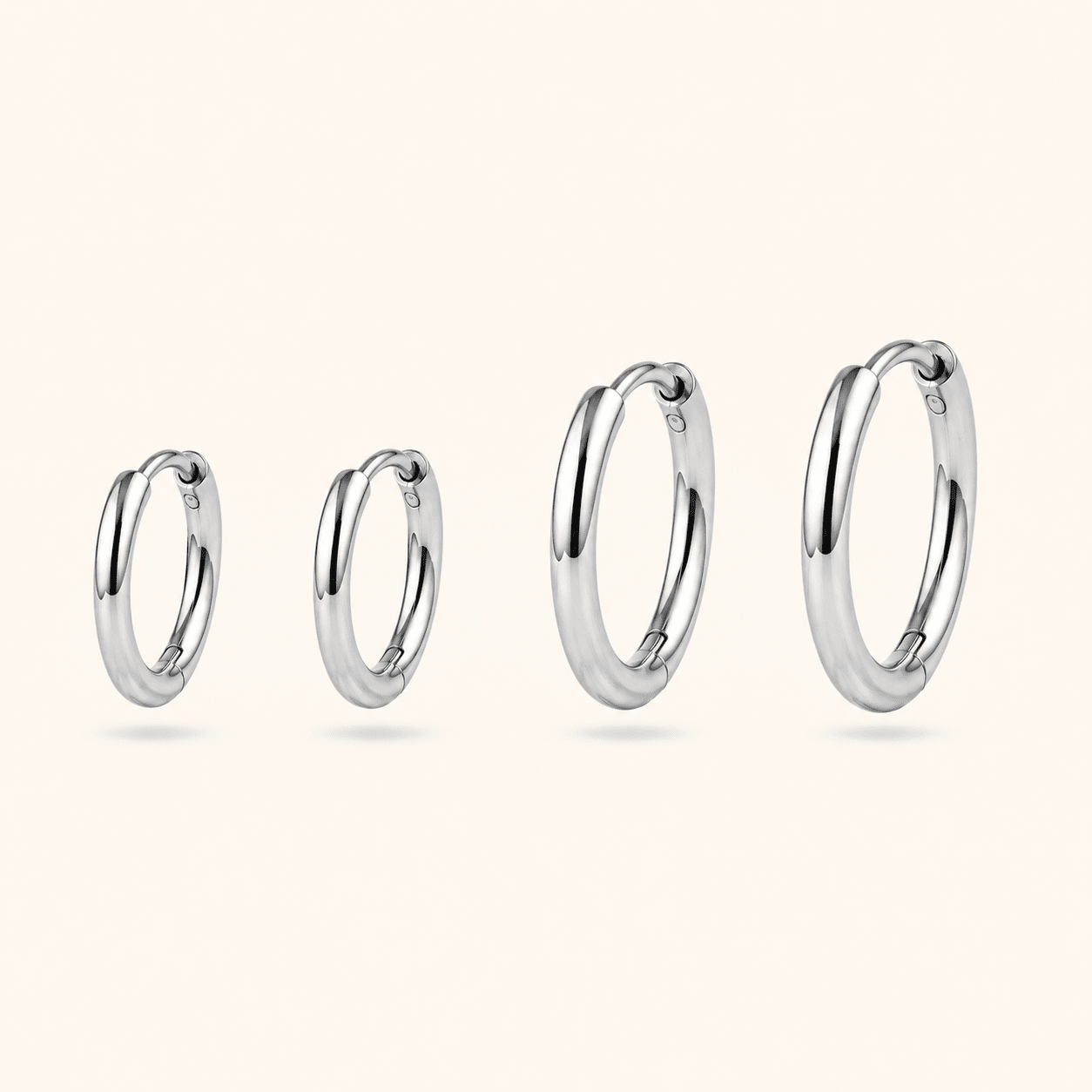 Plain Surgical Steel Huggies (Silver) - Lulu Ave Body Jewelery