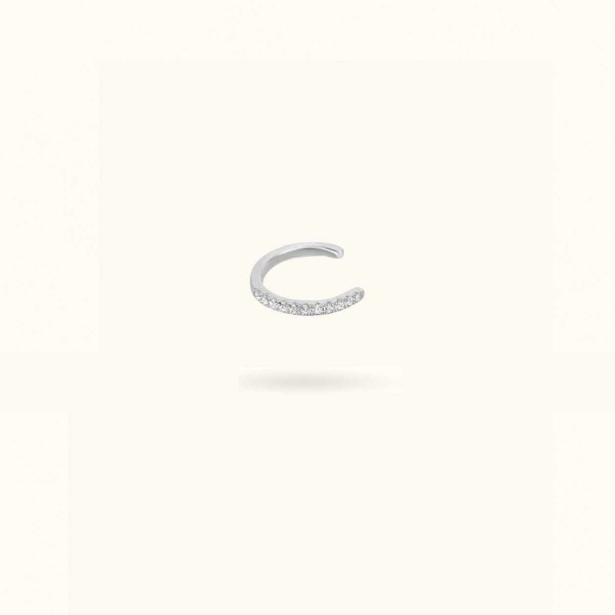 Silver Crystal Lined Cuff - Cuff - Lulu Ave Body Jewelery