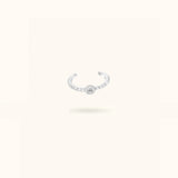 Silver Ear Cuff With Pave Stone - Cuff - Lulu Ave Body Jewelery