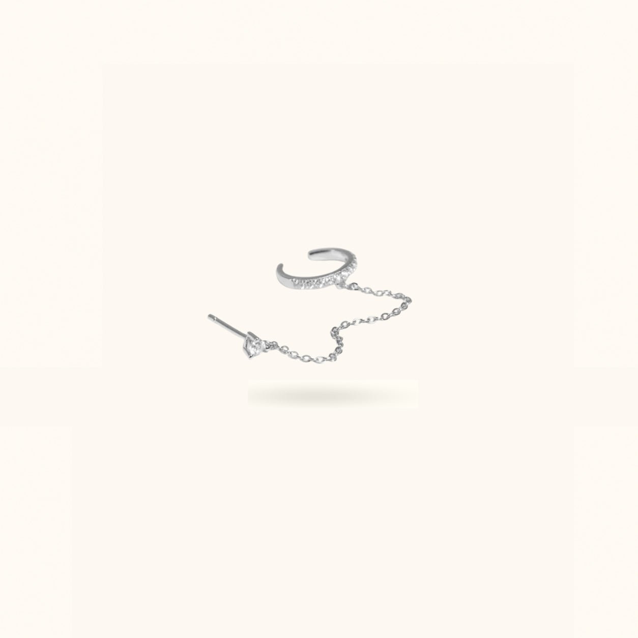 Silver Stud with Cuff Chain - Cuff - Lulu Ave Body Jewelery
